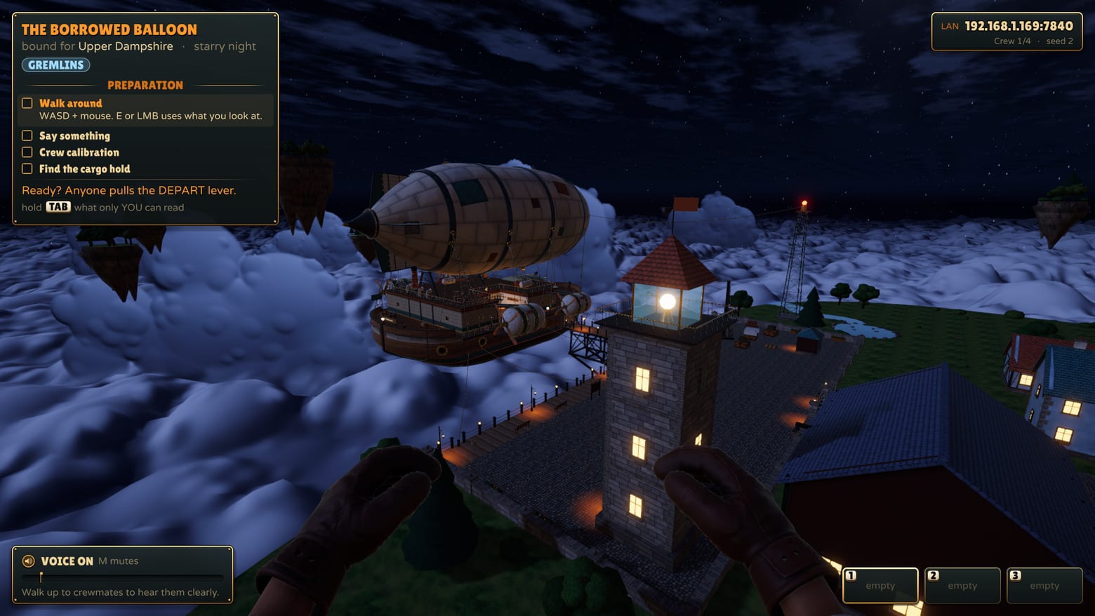 Night departure. The lighthouse is not a suggestion.